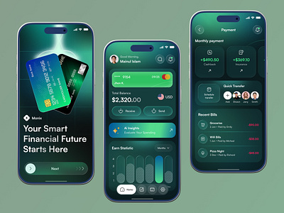 Monix - Online Banking Mobile App app design bank app bank transfer banking digital wallet figma finance fintech mobile banking mobile ui money payment send money transaction transfer ui ui design user interface wallet wallet app