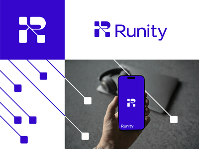 Runity logo b2b brand branding design elegant graphic design logo logo design logo designer logodesign logodesigner logotype minimalism minimalitic modern r saas tech web3