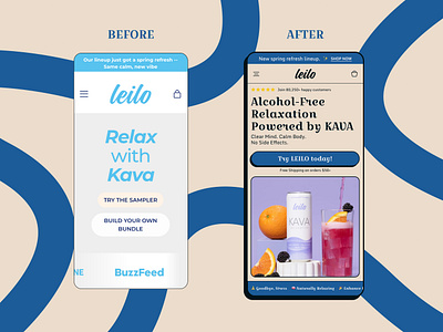 LEILO | E-Commerce | Mobile Website Redesign Concept design drink e commerce ecom ecommerce ecommers first section food hero section home page mobile mobile first modern online shop online shopping online store retro ui ux webdesign