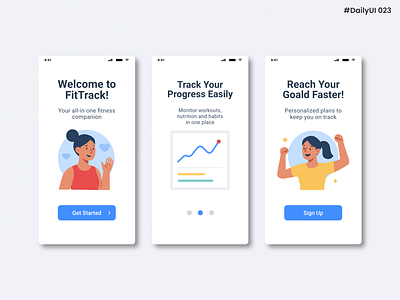 Daily UI #023 - Onboarding affinity designer art blue cards chart clean daily daily 100 challenge daily ui daily ui 023 dailyui design drawing graphic design illustration minimal onboarding ui ux vector