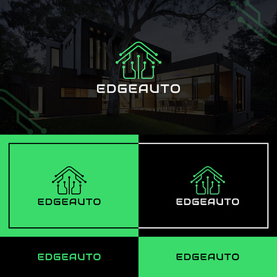 Minimalist logo design for home automation. automation brand identity branding creative design graphic design green color guideline home home logo identity logo logo design minimalist modern modern design smart home logo