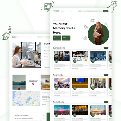 Event Booking Website 3d animation app booking branding clean design graphic design illustration landingpage logo motion graphics ui vector website