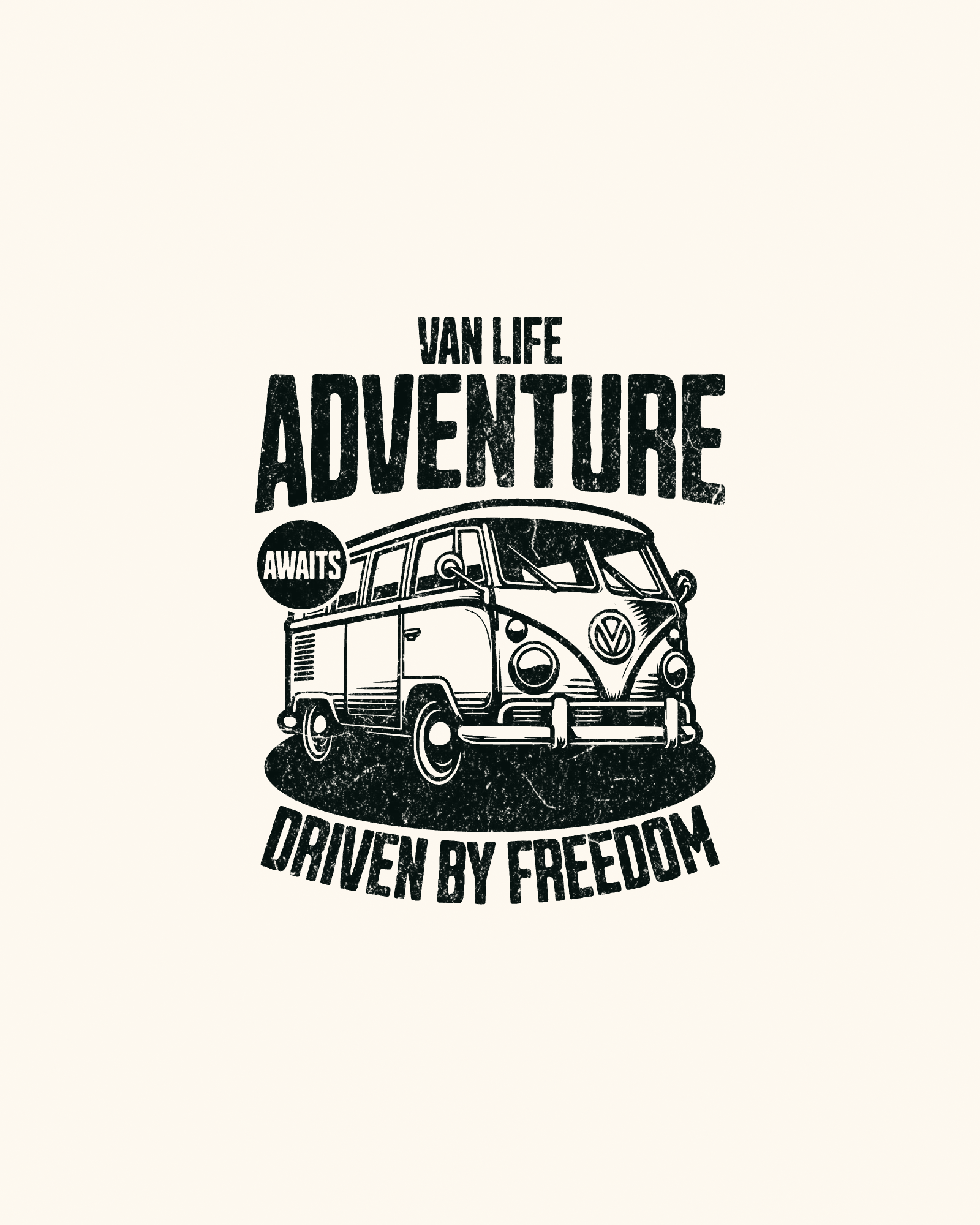 Van Life Adventure - Vintage Travel T-Shirt Design road trip