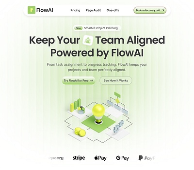 FlowAI: Website Design for AI. 3d ai ai hero section ai website ai website designs ai websites animation branding figma figma design framer framer sameer graphic design light theme logo motion graphics ui