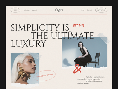Élan – Fashion Website design ecommerce website design fashion minimalism modern website typography ui uiux ux web web design website