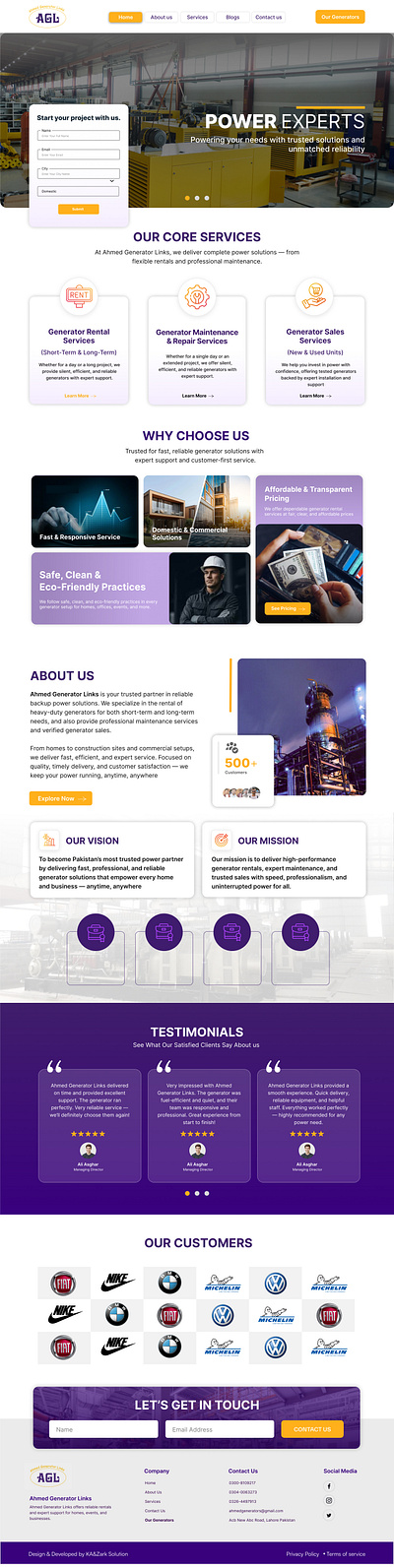 ⚡ AGL – Power Solutions Website