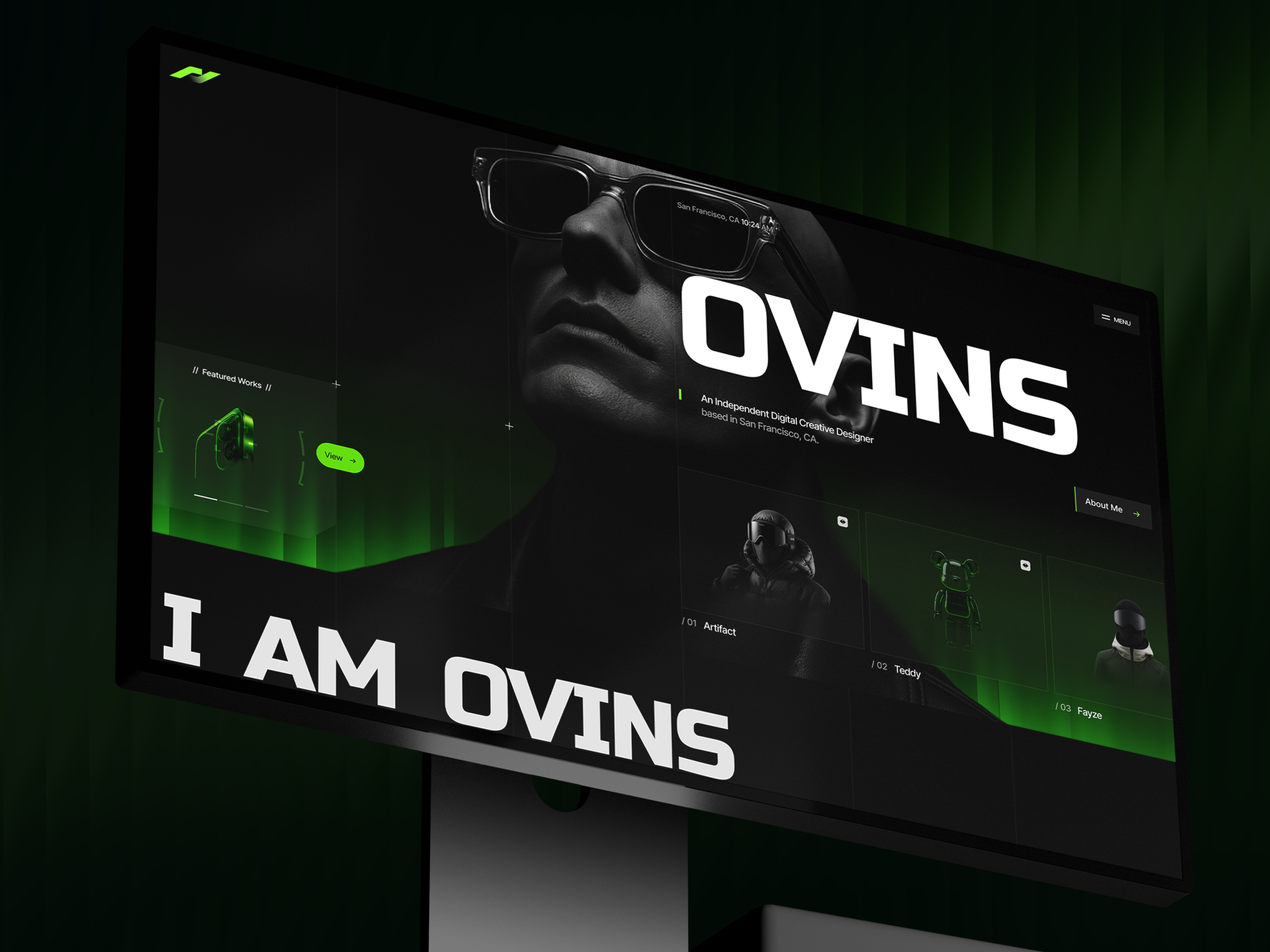 Example of Ovins - Personal Portfolio Site