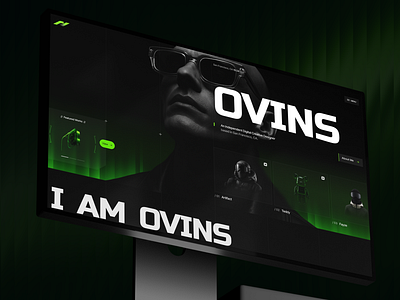 Ovins - Personal Portfolio Site dark designer developer freelancer personal portfolio ui webflow website
