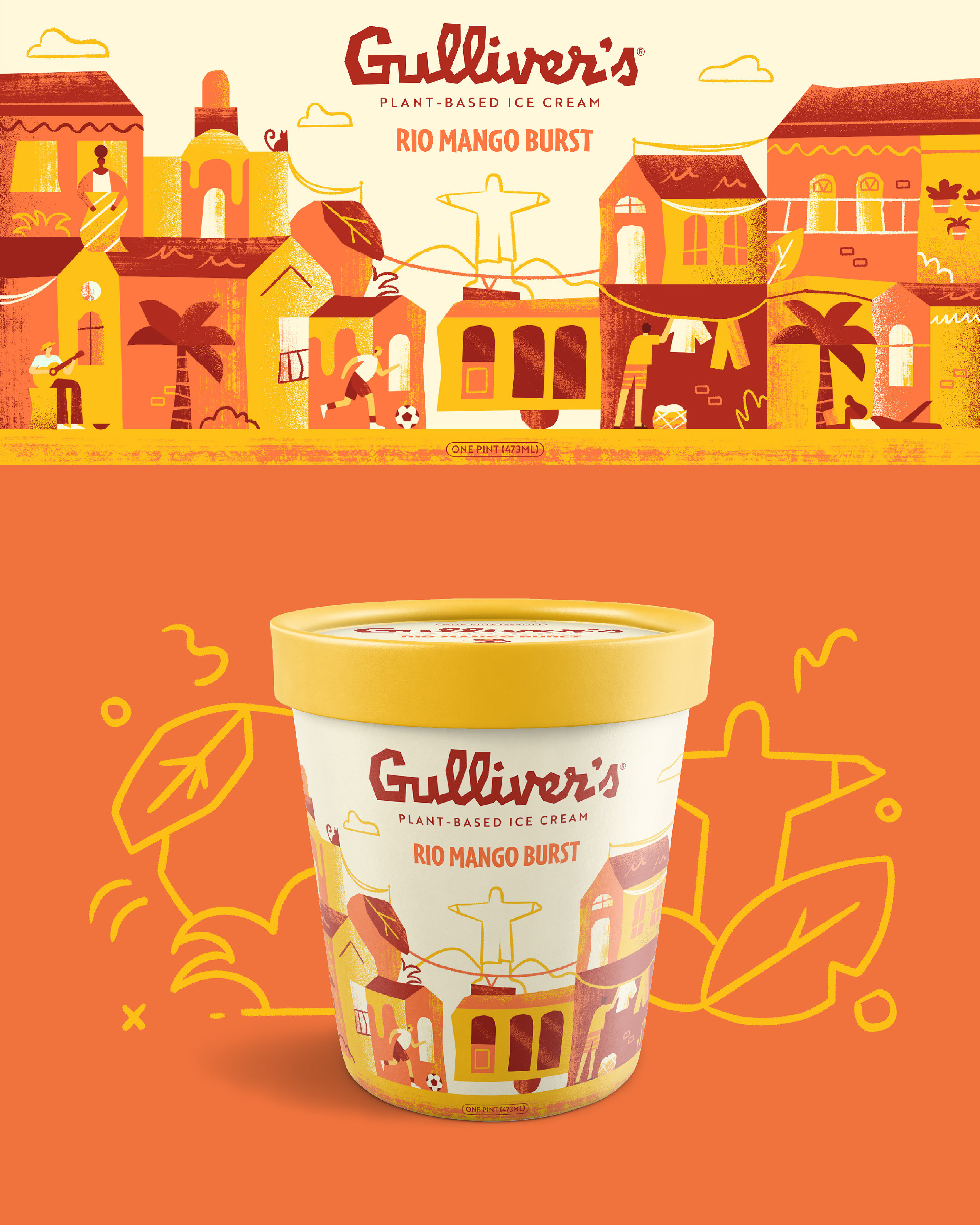 Gulliver's Ice Cream - Packaging branding design freelance illustration illustrator packaging packaging design product