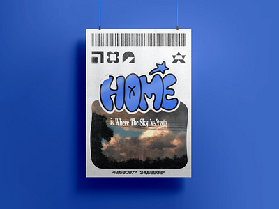 Home🌠 poster blue design grunge home illustration photoshop poster retro type