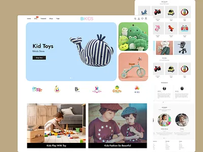 Modern eCommerce Store for Kids Clothing & Toys online shopping ui