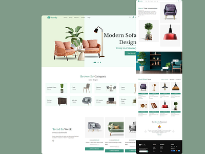 Modern eCcommerce Store for Home Furniture & Decor branding home goods store ui