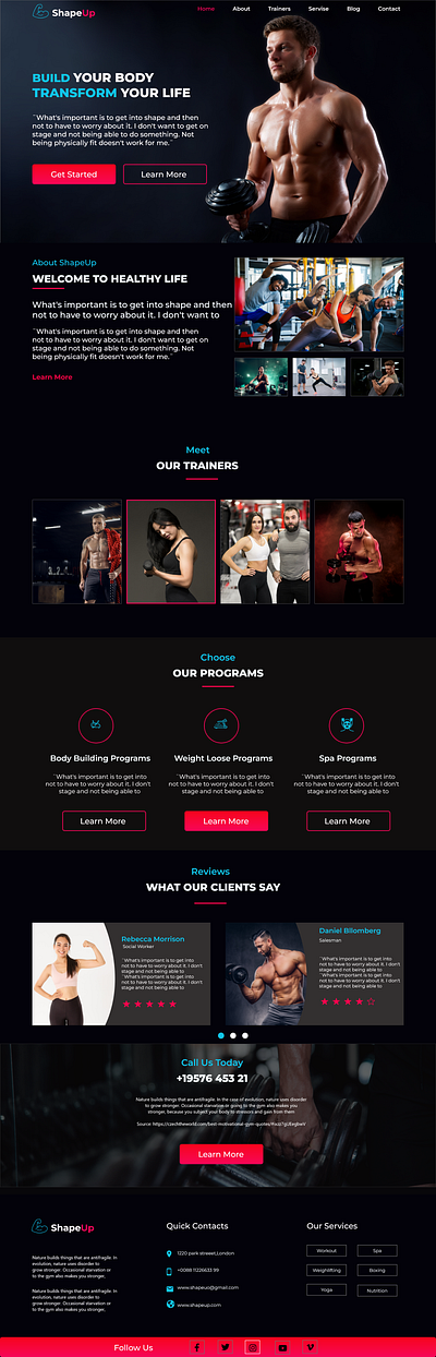 Fitness Website Design elementor elementor pro interaction design squarespace web ui website website design wix website wordpress wordpress website