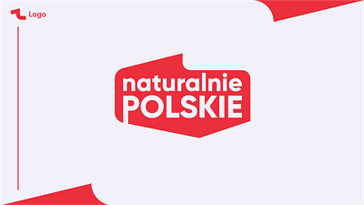 Naturalnie Polskie graphic design logo minimalistic natural polish red white