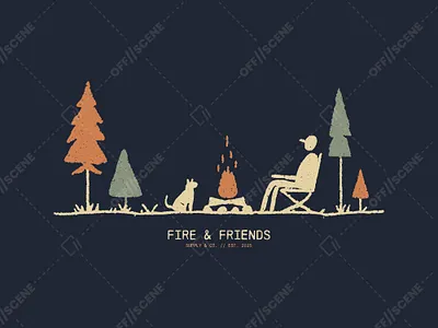 Fire & Friends Vector Design camp camp design camping clothing design graphic design t shirt tshirt vector