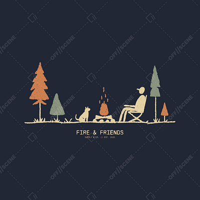 Fire & Friends Vector Design camp camp design camping clothing design graphic design t shirt tshirt vector