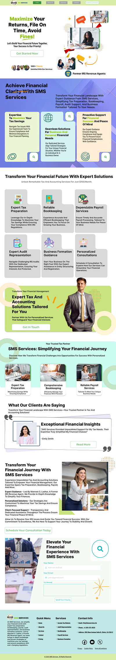 "SMS Services – Tax & Accounting Website"