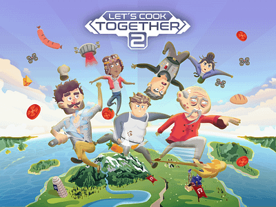 Let`s Cook Together 2 co op development family game graphic design illustration