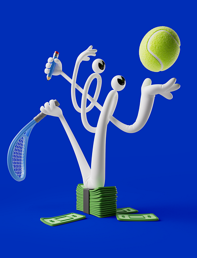 Juggling 3d branding cgi character design foreal graphic design illustration logo
