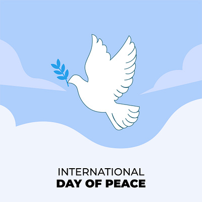 International world peace day with flying dove and olive branch 3d animation branding design graphic design illustration logo motion graphics ui vector