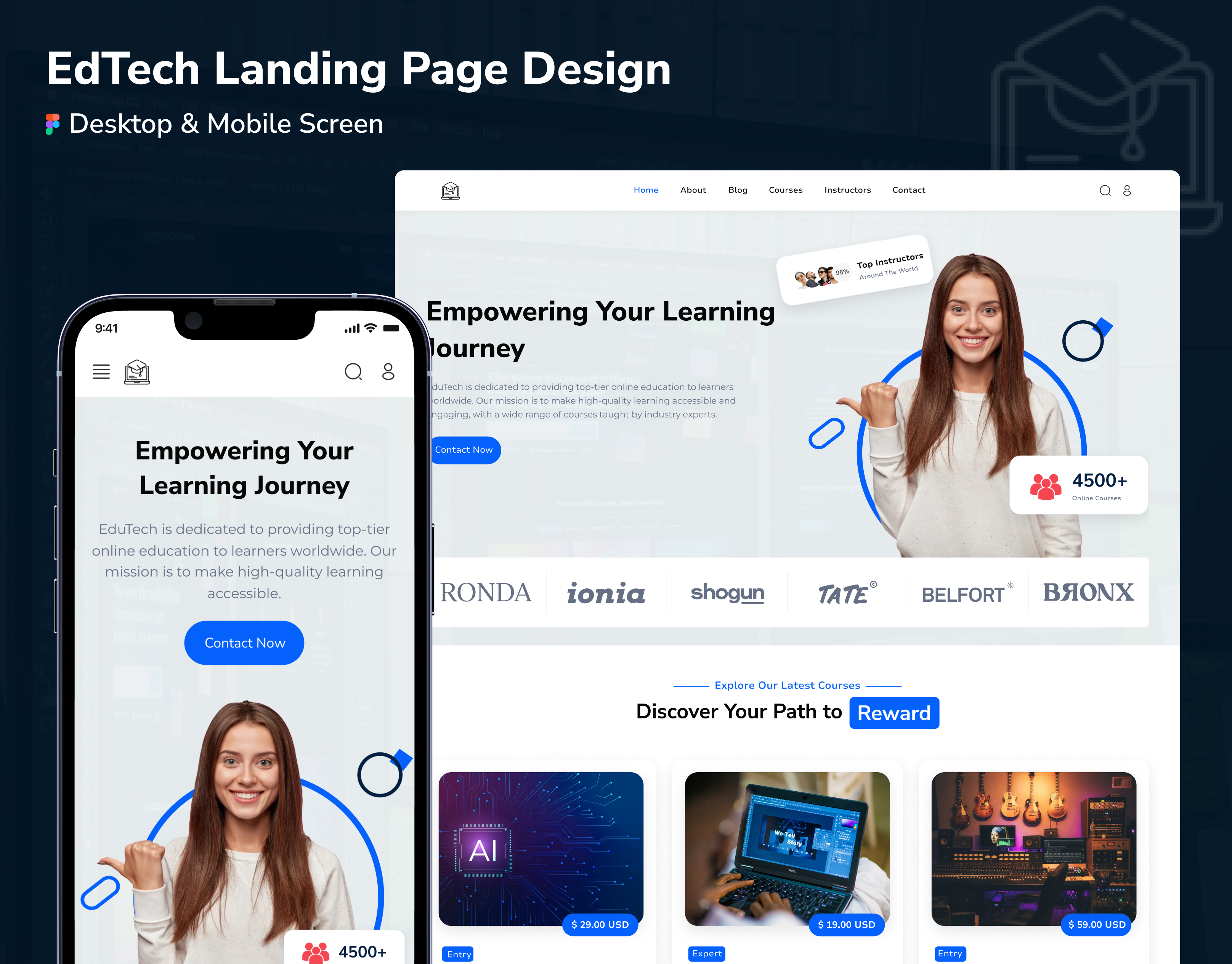EdTech Landing Page Design edtech figma landing page responsive ui ux web design
