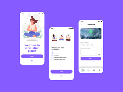 Meditation app app branding design ui ux web