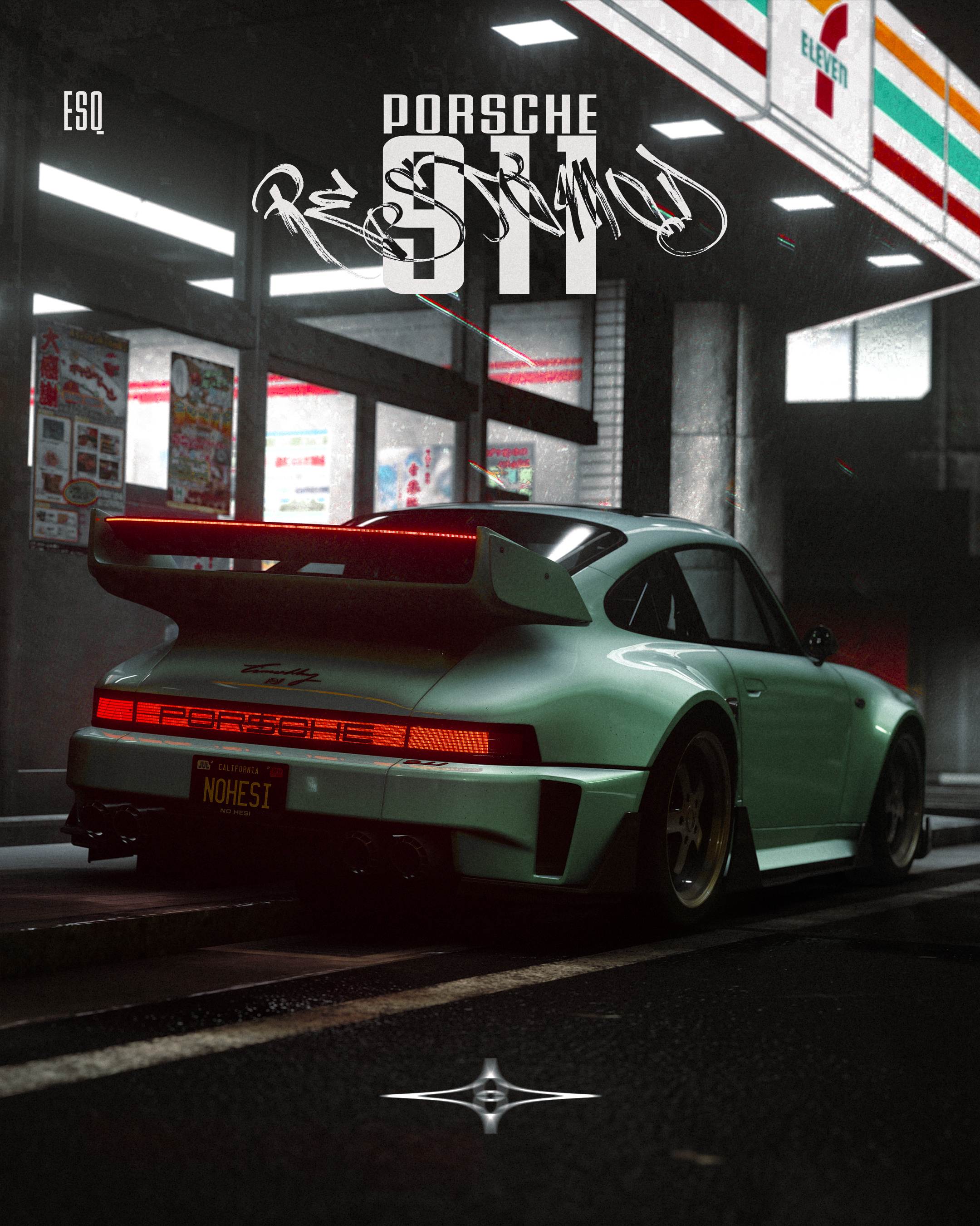 Porsche 911 Poster adobe photoshop car design graphic design photoshop poster