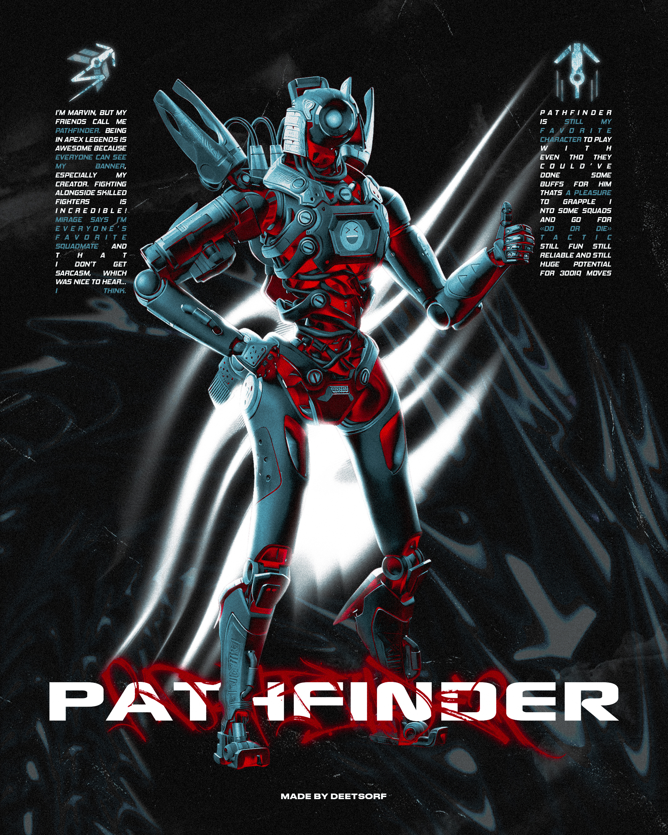 Apex Legends Pathfinder Poster adobe photoshop branding design graphic design photoshop poster promo