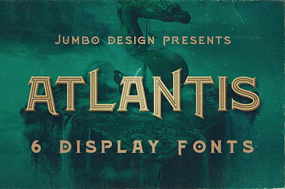 Atlantis - Vintage Style Font atlantis vintage style font bold font creative font decorative display font fonts grunge font move font retro retro font steampunk font typography vintage vintage font