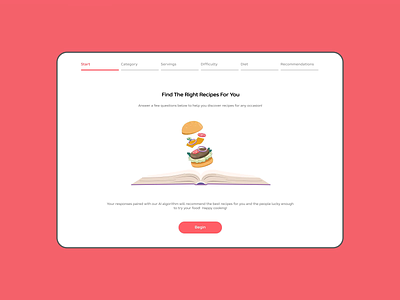 Online Cook: Survey Design 3d design animation cook graphic design illustration motiongraphics recipe survey design ui uiux web design