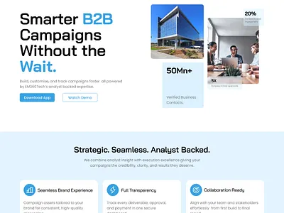 EM360 B2B website design ui