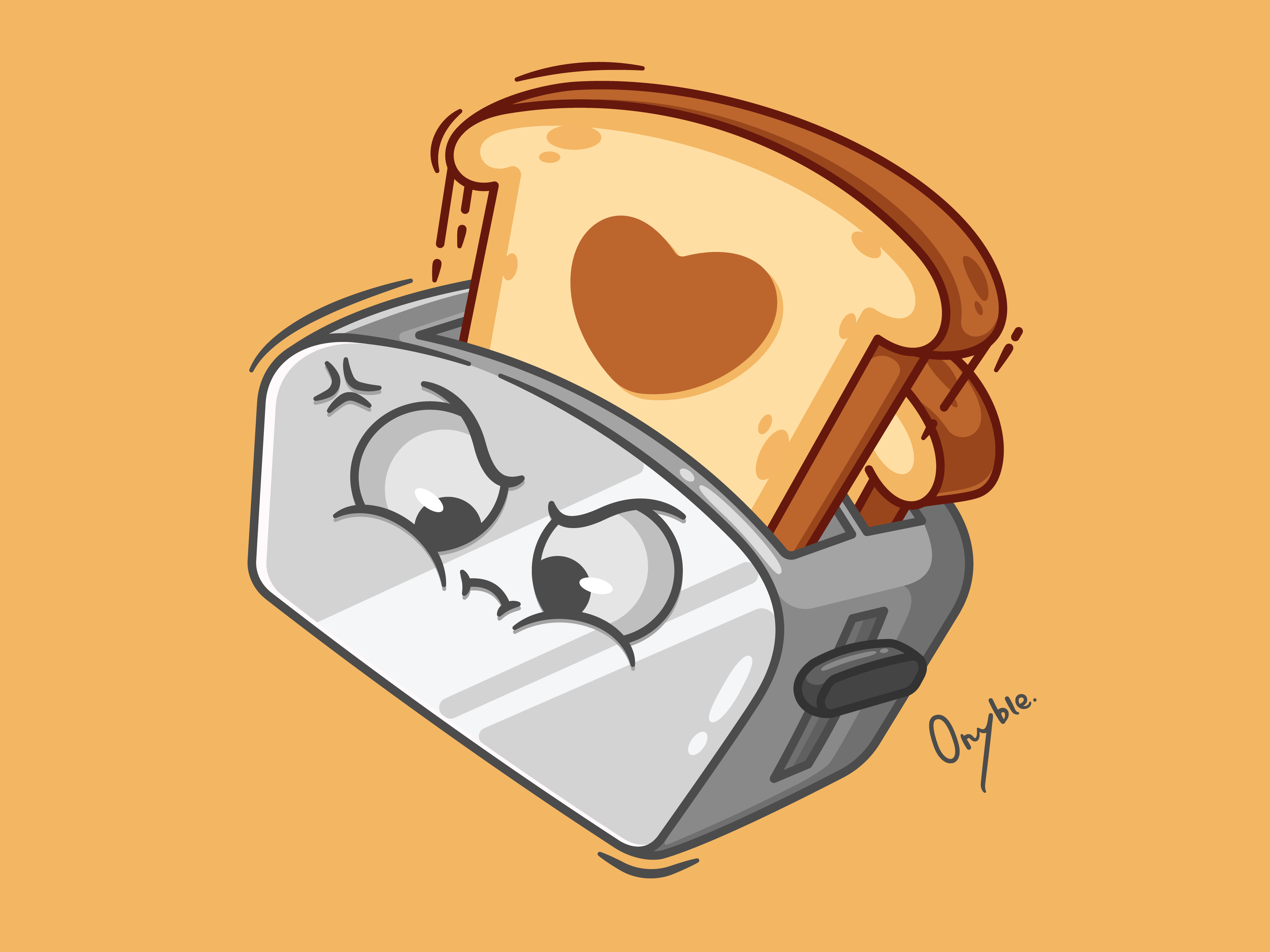 Bread Toaster🍞🔥 appliance bread cute electric equipment food illustration kitchen meal sandwich toaster vector