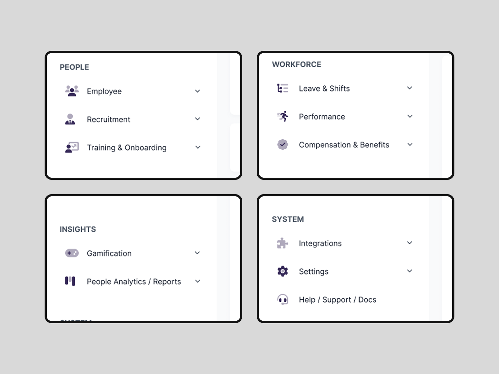 Scalable Sidebar Navigation (Modern HR Dashboard) app navigation b2b dashboard ui enterprise design grouped navigation hr portal hr software information architecture layout design menu design navigation design product design saas sidebar navigation submenu design ui navigation user flow ux design ux patterns web app