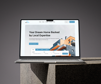Home Nest – Luxury Real Estate Website Design cealdesign design hero section home homenest landingpage minimaldesige real estate ui ui interface uxui visual