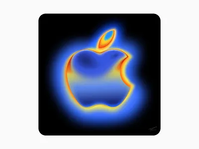 Apple heatmap logo made in figma app apple branding design figma glowing heatmap illustration logo mobile ui ui design uiux ux