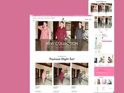 Women’s Nightwear eCommerce Store – Shopify Design & Development branding lingerie store ui