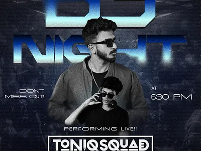 DJ Event Poster blue design dj event figma grainy graphic design modern photoshop poster posters retro