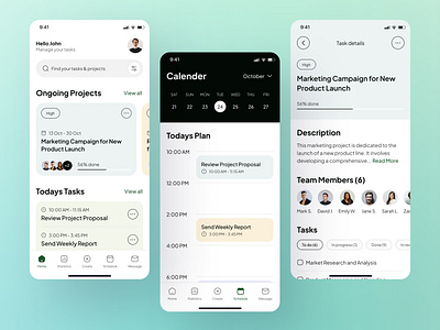Productivity App app design clean design minimal design mobile productivity app task management app todoist