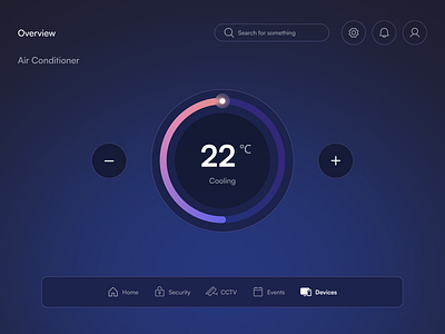 Smart Home Interface Concept – Dark Mode UI dark mode smart home ui