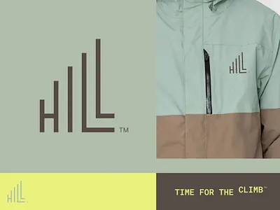 HILL Outdoor Brand achievement brand branding challenge climb grid hiking hill jacket logo mountain outdoor sports stats symbol trail trekking winter wordmark