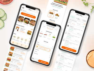 Online Ordering App for a Sandwich Shop app design design ui ux