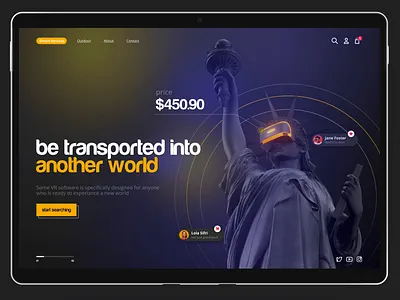 Virtual World animation design dribbble eccomerce shop ui ux design virtual games vr web