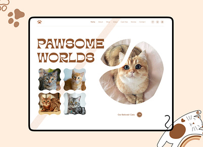 Cat Website Hero animal website cat website pet ui pet website ui