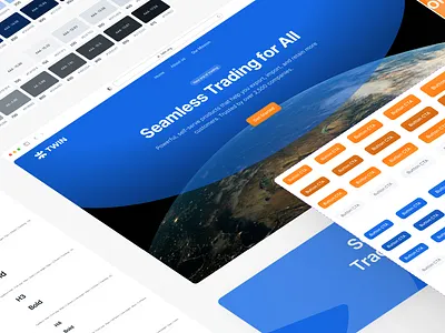 UI design system for TWIN color design design system earth font hero hero section landing page planet styles ui uiux web web3 website