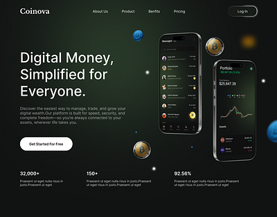 Hero section app design ui ui design web design