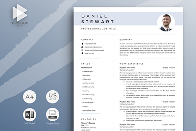 Modern Resume Template with Photo cv template cv template word modern resume professional resume resume design resume template resume template word