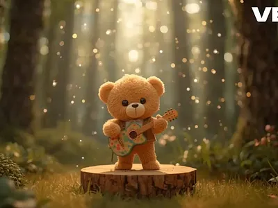 The Dancing Bear Show – A Magical AI Animation 3d animation ai animation ai art creative ai cute animals digital art effects fantasy art krea magical animation midjourney photoshop storytelling visual design