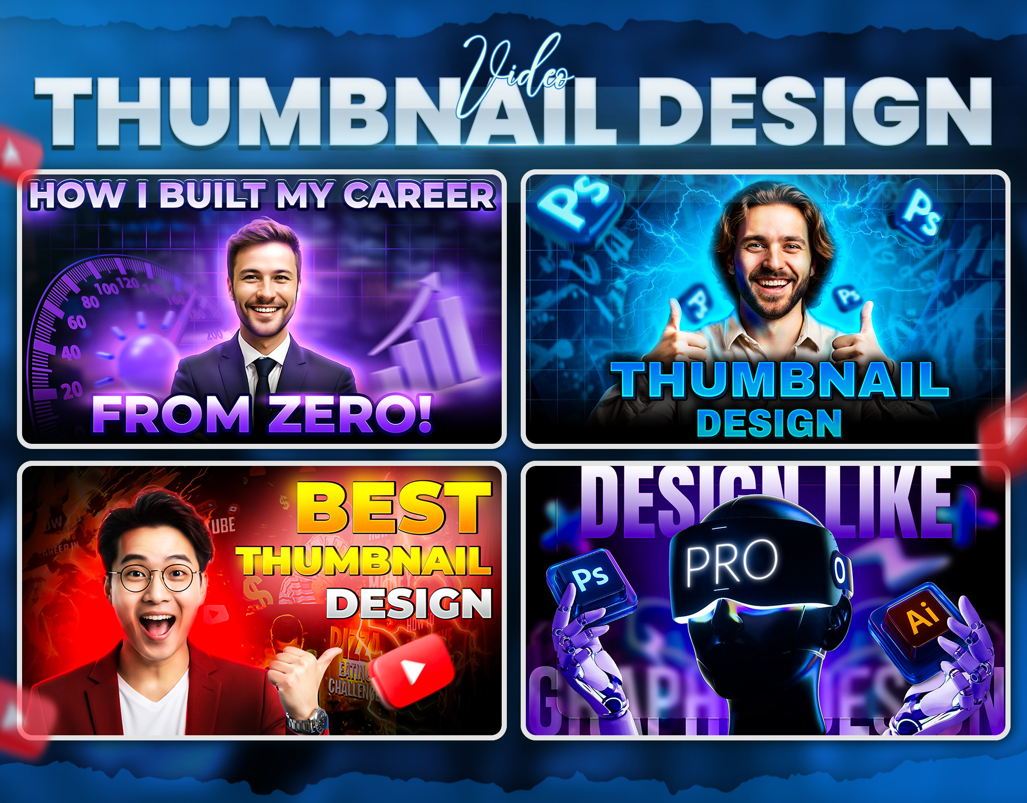 Thumbnail Design for YouT​​​​​​​ube Content creative design creative thumbnail digital design educational thumbnail graphic design modern design photoshop thumbnail social media design tech thumbnail thumbnail design video thumbnail video thumbnail design youtube thumbnail design