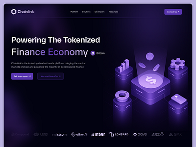 Tokenized Finance Economy – Blockchain Oracle Platform UI blockchain crypto crypto dashboard cryptocurrency dark ui defi finance fintech futuristic design gradient ui oracle platform tokenized economy web design web3