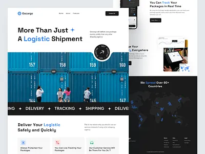 Gocargo - Logistic Landing Page cargo deliver delivery expedition landing page logistic logistic landing page ship shipment shipment landing page shipping website supply track tracking transportation truck ui uidesign uiux web design